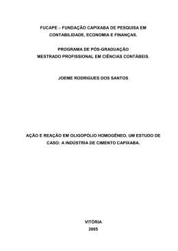 a&ccedil;&atilde;o e rea&ccedil;&atilde;o em oligop&oacute;lio homog&ecirc;neo, um estudo de caso