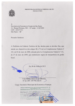 Secretaria da Fazenda do Estado de São Paulo Av. Rangel Pestana