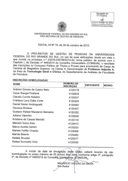 Inscri&ccedil;&otilde;es Homologadas