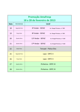 Promoção Amafresp 18 a 28 de fevereiro de 2013