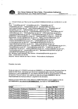 Enc: Novos Valores de Teto e Verba - Procuradores