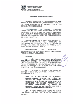 Ordem de Serviço n. 07/2015-P - Tribunal de Justiça do Estado do