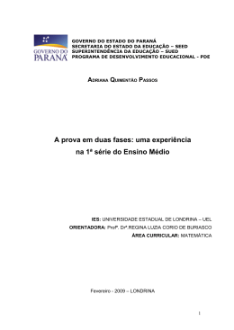 A prova em duas fases - Secretaria de Estado da Educa&ccedil;&atilde;o do Paran&aacute;
