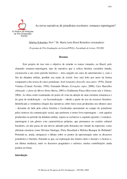 As novas narrativas de jornalistas-escritores: romance