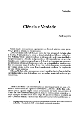 Karl Jaspers, "Ci&ecirc;ncia e verdade (tradu&ccedil;&atilde;o de Ant&ocirc;nio Abranches)"