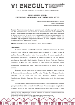 ENTENDENDO A POESIA DOS BLOCOS L&Iacute;RICOS DO
