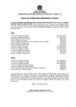 Edital 05/2015 - Tribunal Regional do Trabalho da 6&ordf; Regi&atilde;o