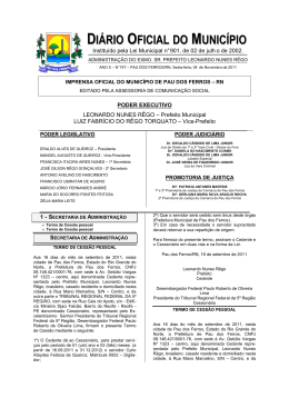 Diário Oficial N.º 747 - Prefeitura Municipal de Pau dos Ferros