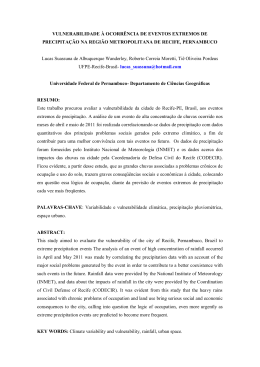 VULNERABILIDADE &Agrave; OCORR&Ecirc;NCIA DE EVENTOS