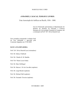ANDAIMES, CASACAS, TIJOLOS E LIVROS: Uma