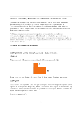 Resolu&ccedil;&atilde;o dos Problemas Semanais XII