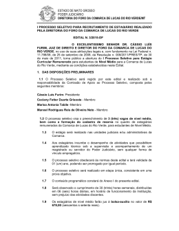 estado de mato grosso poder judici&aacute;rio diretoria do foro da comarca