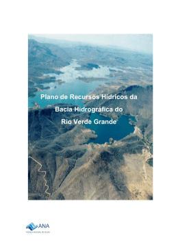 Plano de Recursos Hídricos da Bacia Hidrográfica do Rio Verde