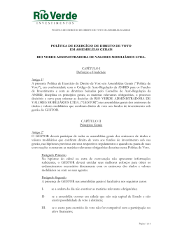 pol&iacute;tica de exerc&iacute;cio de direito de voto em assembl&eacute;ias gerais rio