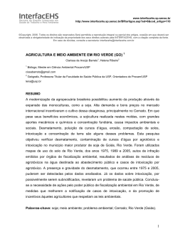 AGRICULTURA E MEIO AMBIENTE EM RIO VERDE (GO) 1 1