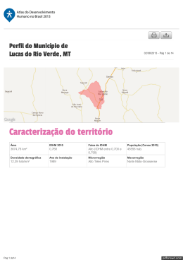 Perfil do Município de Lucas Do Rio Verde, MT | Atlas do