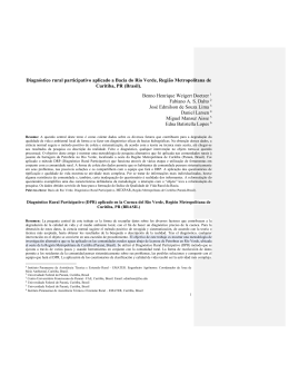 Diagn&oacute;stico rural participativo aplicado a Bacia do Rio Verde