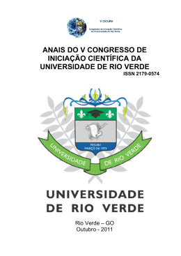 V Congresso de Inicia&ccedil;&atilde;o Cient&iacute;fica da Universidade de Rio Verde