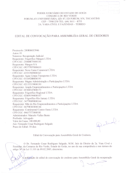 Edital de Convoca&ccedil;&atilde;o Assembl&eacute;ia