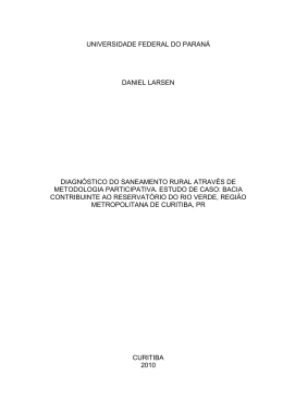 Diagnostico do Saneamento Rural Atraves de Metodologia