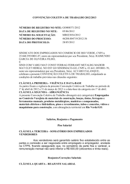 CCT - 2012 - 2013 SIND EMPREGADOS - RIO VERDE