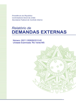 RDE 00211.000626-2012-82 - Rio Verde de Mato Grosso-MS