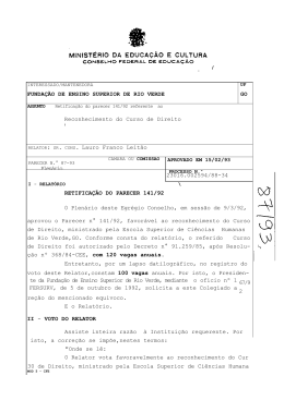 FUNDA&Ccedil;&Atilde;O DE ENSINO SUPERIOR DE RIO VERDE GO