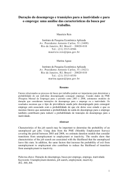 Dura&ccedil;&atilde;o do desemprego e transi&ccedil;&otilde;es para a inatividade e