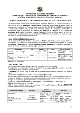 Processo Seletivo Simplificado para contrata&ccedil;&atilde;o de
