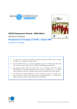 OECD Employment Outlook - 2008 Edition Perspectivas de