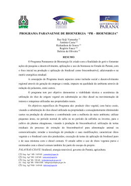 PROGRAMA PARANAENSE DE BIOENERGIA &ldquo;PR