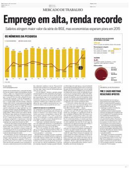 Emprego em alta, renda recorde