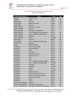 Alunos Matriculados na Gradua&ccedil;&atilde;o em 2011