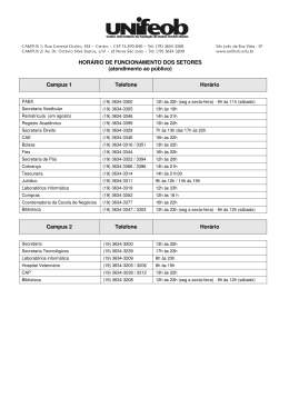 HOR&Aacute;RIO DE FUNCIONAMENTO DOS SETORES