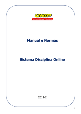 Manual e Normas Sistema Disciplina Online