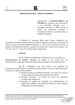 Resolu&ccedil;&atilde;o Aproveitamento de Estudos