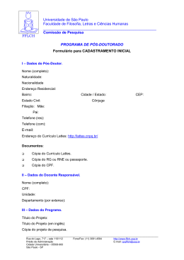 Formulário de Cadastro Inicial (Initial Registration Form)
