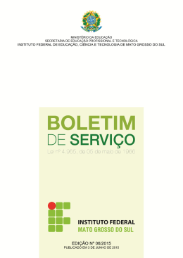 Boletim de Serviço nº 006/2015