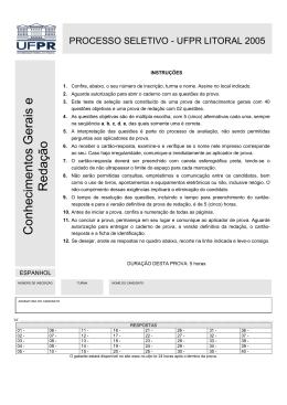 Prova de Conhecimentos Gerais e Reda&ccedil;&atilde;o (L.E.M. - NC