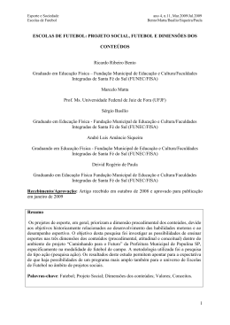 projeto social, futebol e dimenses dos contedos