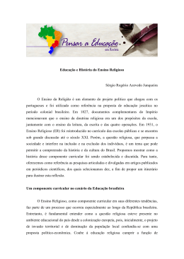 Educa&ccedil;&atilde;o e Hist&oacute;ria do Ensino Religioso S&eacute;rgio Rog&eacute;rio Azevedo