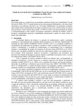 1 Estado da Arte da Revista Contabilidade Vista & Revista