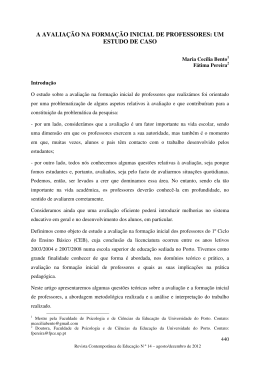 a avalia&ccedil;&atilde;o na forma&ccedil;&atilde;o inicial de professores