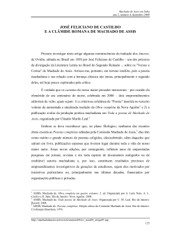 jos&eacute; feliciano de castilho e a cl&acirc;mide romana de machado de assis