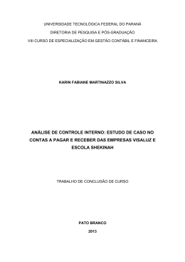 an&aacute;lise de controle interno - Universidade Tecnol&oacute;gica Federal do