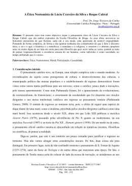 A &Eacute;tica Neotomista de L&uacute;cio Craveiro da Silva e Roque Cabral