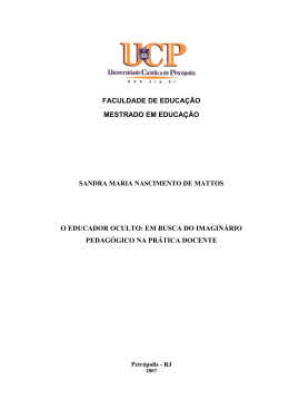 faculdade de educa&ccedil;&atilde;o mestrado em educa&ccedil;&atilde;o sandra maria