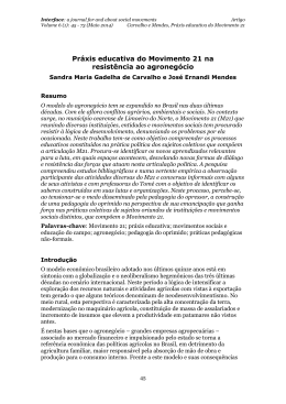 Pr&aacute;xis educativa do Movimento 21 na resist&ecirc;ncia ao agroneg&oacute;cio