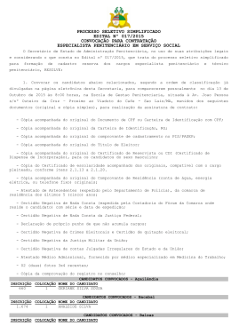 processo seletivo simplificado edital n&ordm; 017/2015 convoca&ccedil;&atilde;o para