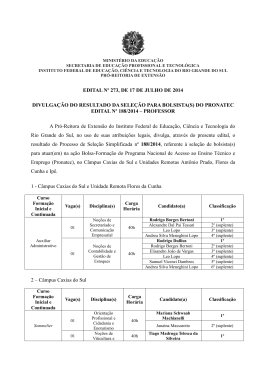 resultado da sele&ccedil;&atilde;o para bolsista(s)
